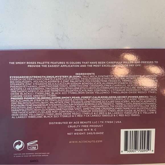Ace Beaute Smoky Roses Eyeshadow Palette brown Neutrals - Picture 3 of 5